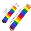 Chaussettes pour hommes Gay Pride drapeau arc-en-ciel Harajuku bas de haute qualité toutes les saisons accessoires longs pour cadeaux unisexes