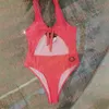 Sexig ihålig en bit badkläder jacquard brev simning bikinis sommarlovet varm källa baddräkt för kvinnor