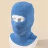 Berets Doce Cor Único Buraco Homens Tricô Manter Quente Balaclava Ao Ar Livre Outono Inverno Unisex Halloween Ski Cap Skullies Beanies