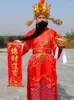 Etnisk kläder firande kinesisk år rikedom gud mammon kostym fest plagg festival förmögenhet king cosplay halloween outfit