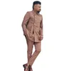 Мужские костюмы, 2024, повседневный пиджак, двубортный африканский пиджак со стойкой с лацканами, одежда в стиле сафари для отдыха, куртка из двух предметов, брюки, одежда