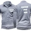 Herenhoodies Pas uw logo aan Heren Casual ritsjassen Vest met lange mouwen Effen jas Pullover Sweatshirts Groothandel Diy Print