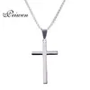 Collares colgantes Jesús Cruz Collar para hombres Mujeres Cadenas de caja de acero inoxidable Crucifijo cristiano Color plata Lucky Oración Jewel2686