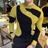 Men's Sweaters Autumn And Winter British Versatile Slim Fit Colored Half High Collar Long Sleeved Sweater Knitted Bottom Pullover M-3XL