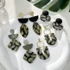 Baumelnde Ohrringe Lifefontier Retro schwarzer Riss-Marmor-Muster-Polymer-Ton-Tropfen für Frauen handgemachte geometrische Ohrring-Schmucksachegroßhandel