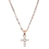 high quality gold filled 925 sterling silver pave tiny cute cross pendant chocker necklace designer necklace for women2439