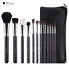 DUcare 12-teiliges professionelles Make-up-Pinsel-Set mit Ledertaschen, Naturhaar-Make-up-Pinsel, Holzgriff, Beauty-Kosmetikpinsel 240102