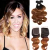 Malaio 1B 30 Pacotes Onda Do Corpo Com Fechamento de Renda 4X4 4 Pieceslot Tramas de Cabelo Humano Com Fechamentos Extensões de Cabelo Do Bebê 1B302817306