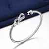 Bangle Fashion Sterling Silver Jewelry Sweet Style Beautiful Bows Modeling Women's High-grade Bracelet