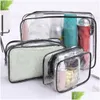 Other Festive & Party Supplies Clear Toiletry Bag Quart Size Women Men Travel Makeup Cosmetic Pocket Transparent Pvc Toiletries Drop D Dhy0K