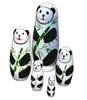 5 pièces ensemble mignon Matryoshka poupée russe Panda poupées peint à la main jouets en bois chinois artisanat fait main cadeau 5521200