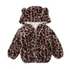 Winter Girls Warm Thick Jackets Fur Hooded Leopard Print Kids Cute Parkas Girl Outdoor Coats Baby Girl Zipper Overcoat 2-10Years 231229