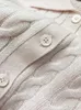 Damenpullover Strickpullover für Damen 2024 Kaschmir-Krawattenfärben Twisted Turn-Down-Kragen Lässiger Langarmpullover mit Knöpfen