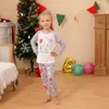 Pantalones de dos piezas para mujer Conjunto navideño a juego para mujeres Hombres Niños Niñas Pijamas con estampado de dibujos animados Ropa de dormir linda Adultos Niños Traje para casa de 2 piezas