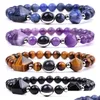 Pirámide natural con cuentas Pulsera de piedra facetada Amatista semipreciosa Cuarzo rosa Ojo de tigre Yoga Obsidiana Pulseras de sodalita F Dh6Zw