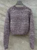 Women's Sweaters Designer Vintage Sequin Short Wool Yarn Sweater Fall/winter Fashion All-in-one Knitted Crew Neck Pullover