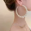 Orecchini a cerchio oversize perle imitative perline rotonde grandi per le donne Design geometrico matrimonio sposa orecchini pendenti gioielli per feste