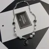 Anhänger Halsketten Koreanische Mode Choker Kette Perlen Halskette Herren Schmuck Punk Hip-Hop Schwarz Zirkon Paar Mann Edelstahl Schmuck