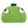 Beretti Cappello Slouchy Divertente all'uncinetto per le donne uomini Alien Green Picture PROPS