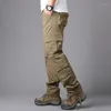 Мужские брюки-карго 2024, повседневные брюки с несколькими карманами в стиле милитари, тактическая мужская верхняя одежда, свободные прямые брюки, длинные брюки для мужчин