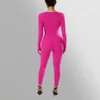 Long Sleeve Jumpsuit Women Bodycon Onepiece Outfit Square Neck Casual Streetwear Rompers Overalls playsuits Bodysuit 231229