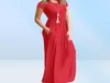 Elegantes langes Sommerkleid für Damen, kurzärmelig, Maxikleid, Damen, Party, Freizeitkleider, weibliche Robe, Femme, Grün, Rot, XXL2910935