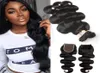 Peruvian Whole Mink Human Hair Bundles With 4X4 Lace Closure Natural Color Body Wave 3 Bundles With Closure 828inch Hair Exte6379768