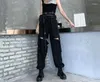 Women's Pants Cargo Women 2024 Fashion Punk Jogger Trousers Harajuku Streetwear Spring Ankle-Length Men Black Harem Oversized