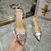 Designer Formal Shoes High Heels Pointed Toe Shoes Classic Metal V Buckle Stiletto Heels Sexy Women Shoes Buckle Wedding Shoes Bride Shallow Pointed Single Shoes