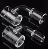 4mm Clear Bottom Flat Top 4590 Degrees Quartz Banger Nail 10mm 14mm 18mm Male Female Quartz Nail For Oil Rigs Glass Bong Adapter BJ