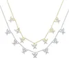 2 kleuren 925 sterling zilveren ketting met vlindervorm verharde witte cz voor vrouwen huwelijkscadeau 2021 zomer strand cool design203Q