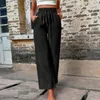 Pantalones De Mujer Pantalones De Pierna Ancha De Cintura Alta Elegantes Informales Transpirables Cómodos Hasta El Tobillo Para Una Apariencia Elegante