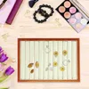 Jewelry Pouches Storage Tray Retro Solid Wood And Toy Drawer Lipstick Flannel Decorative Plate