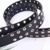 Belts Punk Alloy Women Chain Luxury For Genuine Leather Double Exhaust Eye Pin Buckle Waistband Lady Jeans Decorative Retro Belt