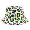 BERETS BETT BETT DOUBLE SIFE TIE DYE LEOPARD BOB HATS FEMMES MEN MEN STREE