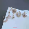 Tifannissm Pendant Necklac Best sell Birthday Christmas Gift DIY jewelry accessories with micro inlaid zircon fan shaped round flower key pe
