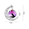 قلادة قلادة Totem Wolf Glass Cabochon Moon Time Gemstone Necklace Cains Sier Models Models Model Modelry for Women Higts Drop DHCPG