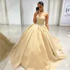 Elegant a-line prom klänning älskling satin prinsessa aftonklänning pärlor golvlängd saudiarabien klänning anpassad storlek yd