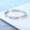 Car tires's Classic Designer Bracelet for Men and Women Ten Diamond Titanium Steel Couple Simple Elegant All Sky Star Full Jewelry With Original Box