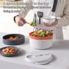 Cuiseur à riz à micro-ondes à double chaudière, récipient alimentaire portable, cuiseur vapeur antiadhésif pour la préparation des repas, légumes, quinoa, avoine, ramen