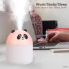 Humidificateurs 250 ml mignon Panda humidificateur d'air diffuseur d'huile essentielle USB brumisateur voiture pour la maison avec diffuseur d'arôme de lumière de nuit colorée