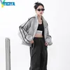 Women's Jackets YICIYA Jacket Bomber Women Varsity Racing American Zipper Oversize Motorcycle Vintage Baseball Long Sleeve Coat