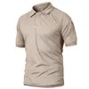 Polos masculinos homens secagem rápida verão camisa polo militar respirável combate do exército tático masculino azul marinho camisas de manga curta S-5XL