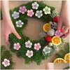 Ghirlande di fiori decorativi 50 pezzi La sposa artificiale Boho Corona Scrapbooking Artigianale Margherita Seta Piccola goccia finta Consegna Casa Giardino Otljt