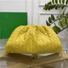 Pouchs Handbag BottegsVeneta Sheepskin 7A Genuine Leather Peach Intrecciato Calfskin Leather The Clutch Yellow 98062 Quality Size 39*9*19cmQQ