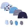 Unisex Baby HatsGloves Cotton Baby Accessories born Fitted Baby Boys Girls Sets Cute Headwear Nightcap Sleep 240102