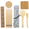 Ensembles de vaisselle Sushi Making Mat Roller Coffret cadeau pour débutants Tapis roulants Baguettes Paddle