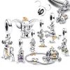 100e anniversaire Souris Bracelet Disney Canard Cochon Éléphant Or Charme Pendentif DIY Fit Pandoras Designer Bracelet Collier pour Femmes Designer Bijoux Cadeau