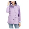 Kvinnorjackor Spring Autumn Waterproof Jacket Löstagbar huva Trenchrock Löst tunn överrock Fashion Ladies Windbreak Outwear