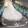 Vestido de novia de encaje de lujo 2024 Mangas casquillo Cuello alto Mangas largas con cuentas Vestidos de novia Lentejuelas Tul Catedral Tren Apliques Vestidos De Novia